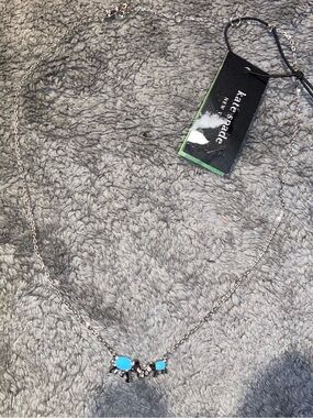 Kate Spade NY Silver “Mamma & Baby Elephant” Necklace with Turquoise Accent $78